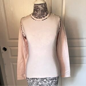 Burberry Cream and Pink Long Sleeve Top